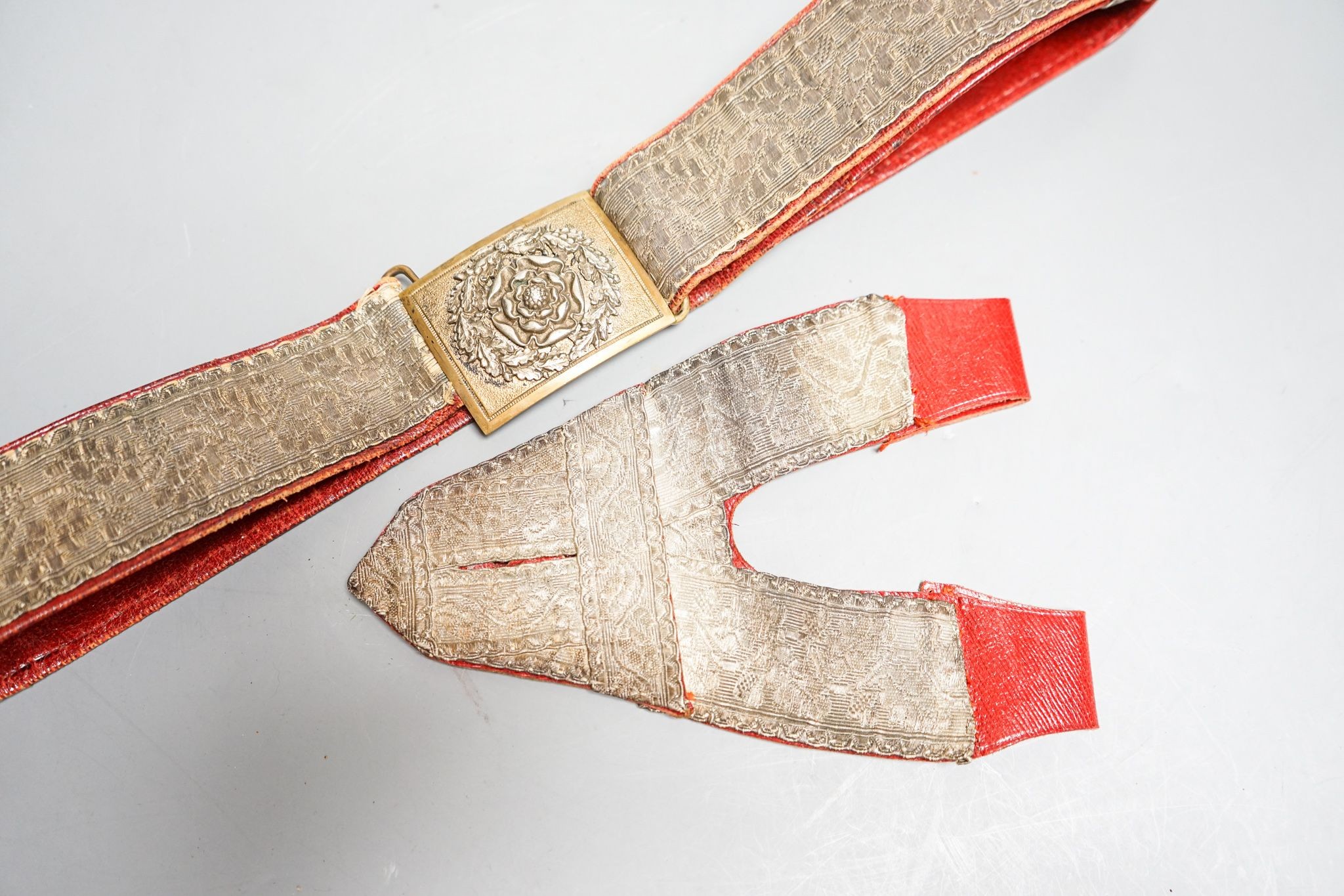 A Victorian Yorkshire Regiment officers brocade sword belt